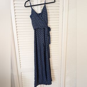 Michael Kors Navy Blue & Golden Circles Jumpsuit